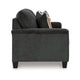 Ashley Erin Sofa 2 Accent Throw Pillows 89 Inch Plush Dark Gray Polyester