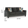 Ashley Erin Sofa 2 Accent Throw Pillows 89 Inch Plush Dark Gray Polyester