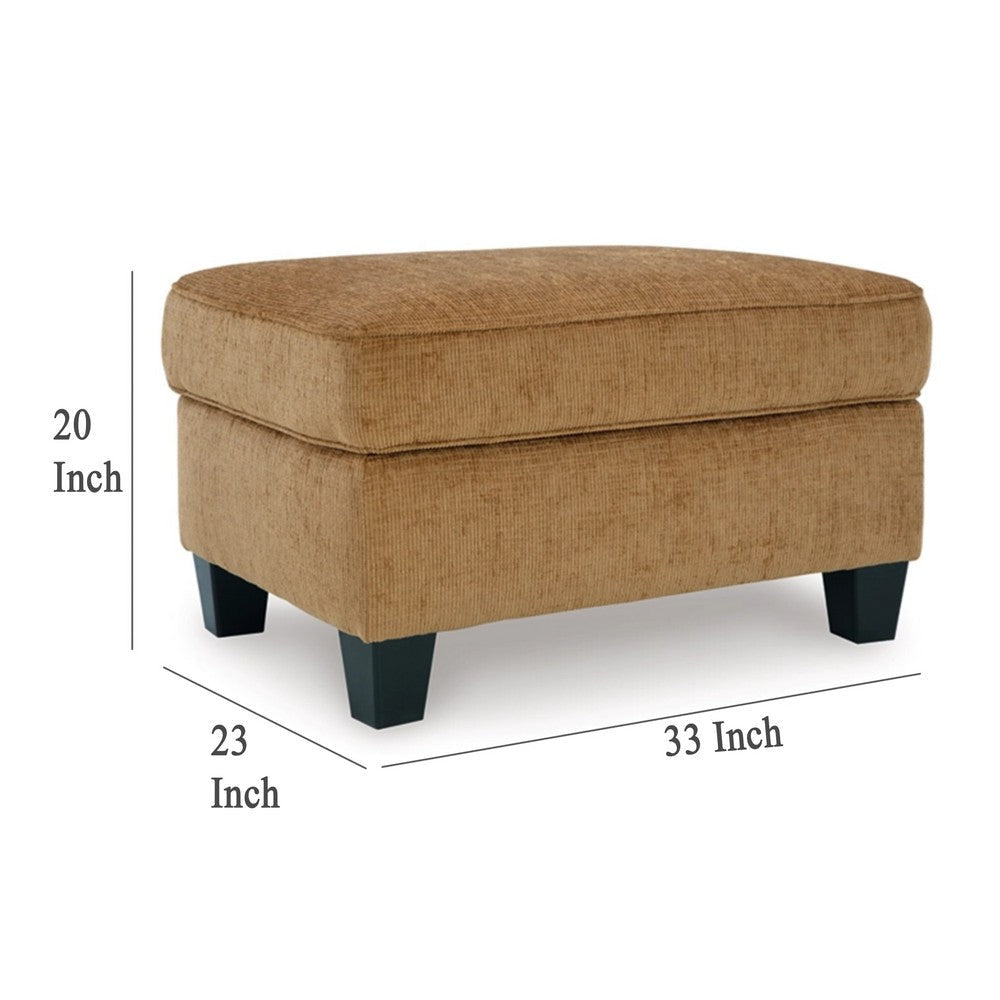 Ashley Erin Ottoman with Corner Block Frame 33 Inch Light Brown Polyester BM329037