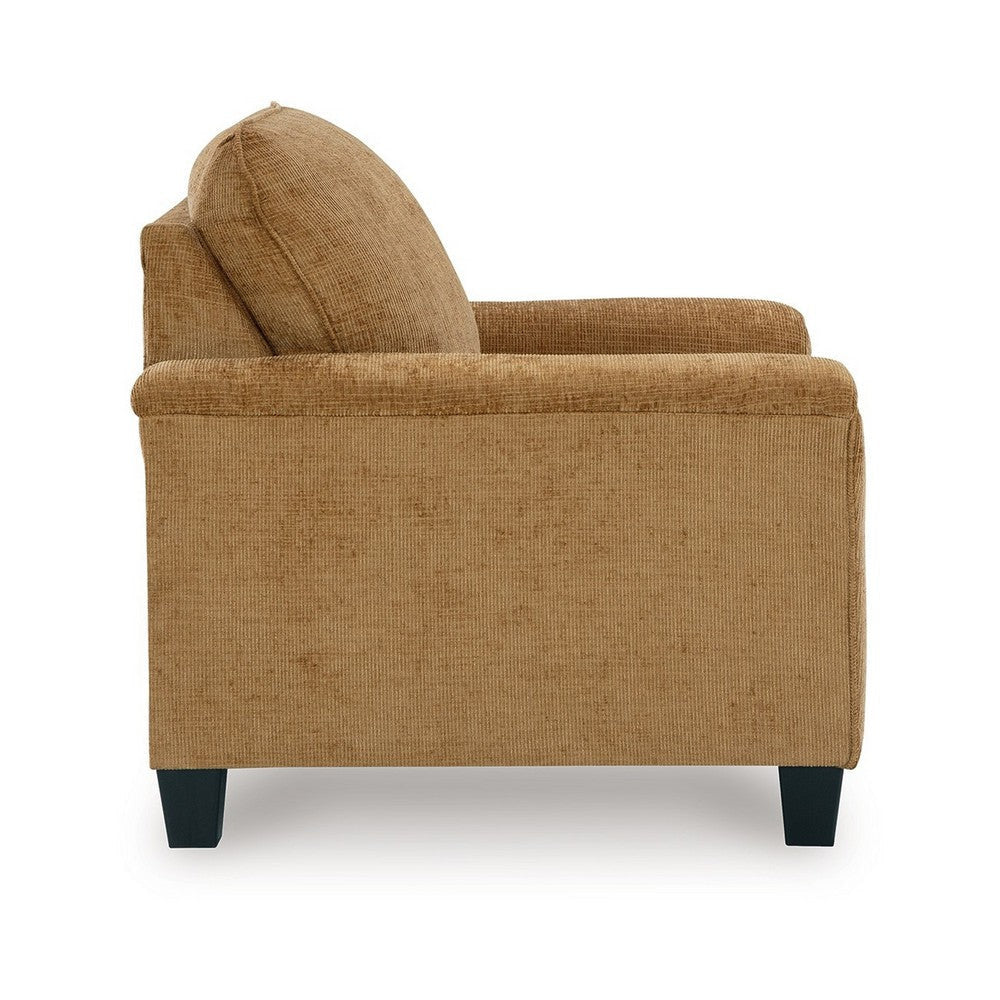 Ashley Erin Accent Armchair Modern Tapered Legs Plush Light Brown Polyester BM329038