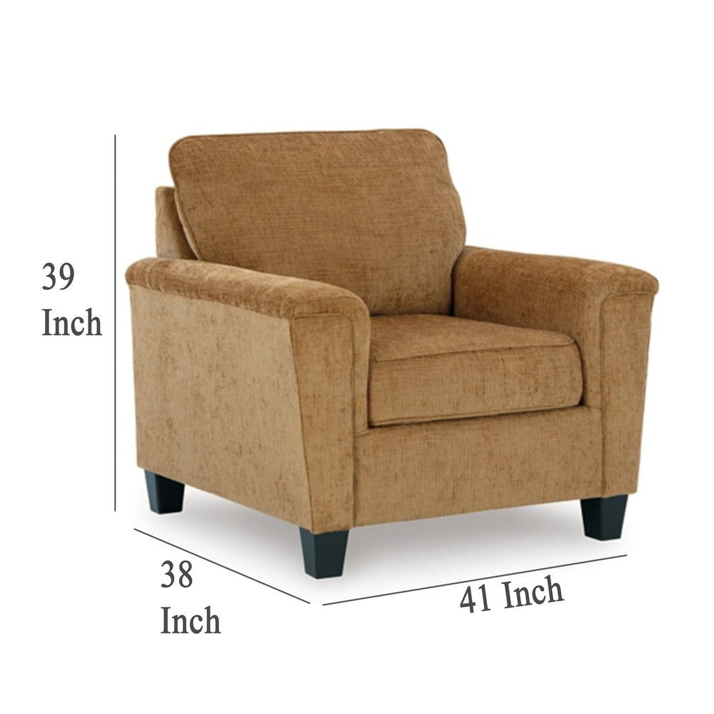 Ashley Erin Accent Armchair Modern Tapered Legs Plush Light Brown Polyester BM329038