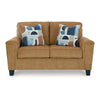 Ashley Erin Loveseat 2 Accent Throw Pillows 61 Inch Light Brown Polyester