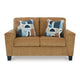 Ashley Erin Loveseat 2 Accent Throw Pillows 61 Inch Light Brown Polyester