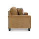 Ashley Erin Loveseat, 2 Accent Throw Pillows, 61 Inch Light Brown Polyester
