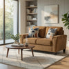 Ashley Erin Loveseat, 2 Accent Throw Pillows, 61 Inch Light Brown Polyester