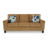 Ashley Erin Sofa 2 Accent Throw Pillows 89 Inch Plush Light Brown Polyester