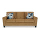 Ashley Erin Sofa 2 Accent Throw Pillows 89 Inch Plush Light Brown Polyester
