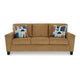 Ashley Erin Sofa, 2 Accent Throw Pillows, 89 Inch Plush Light Brown Polyester