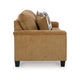 Ashley Erin Sofa, 2 Accent Throw Pillows, 89 Inch Plush Light Brown Polyester