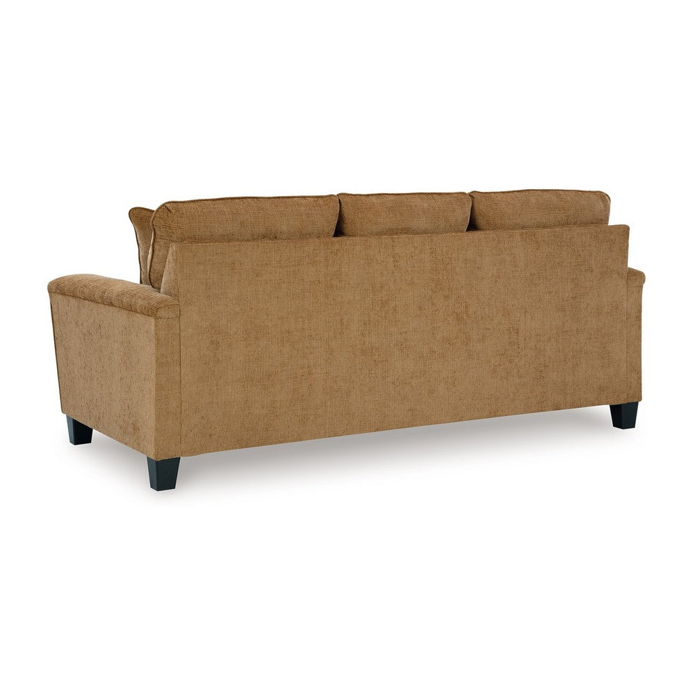 Ashley Erin Sofa, 2 Accent Throw Pillows, 89 Inch Plush Light Brown Polyester