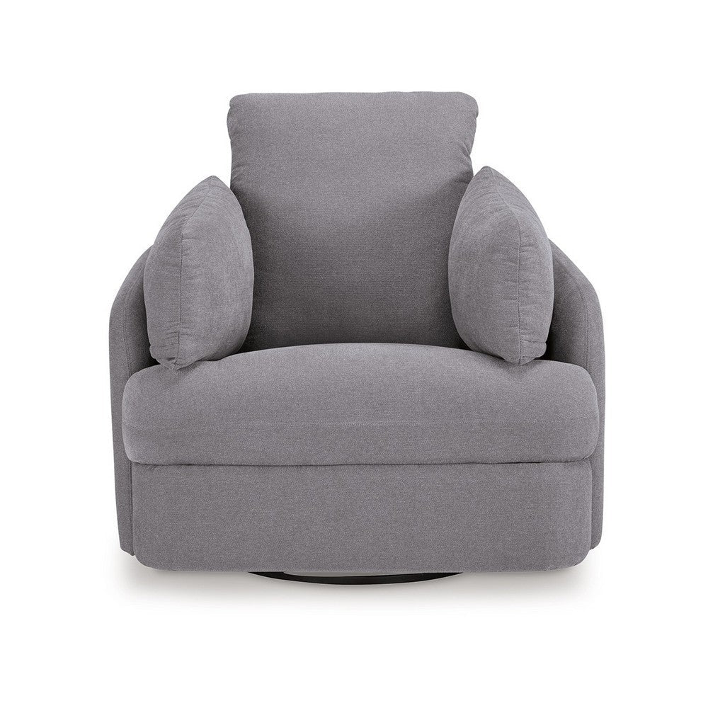 Ashley Emmett Swivel Manual Glider Recliner Chair Gray Polyester 2 Pillows BM329046