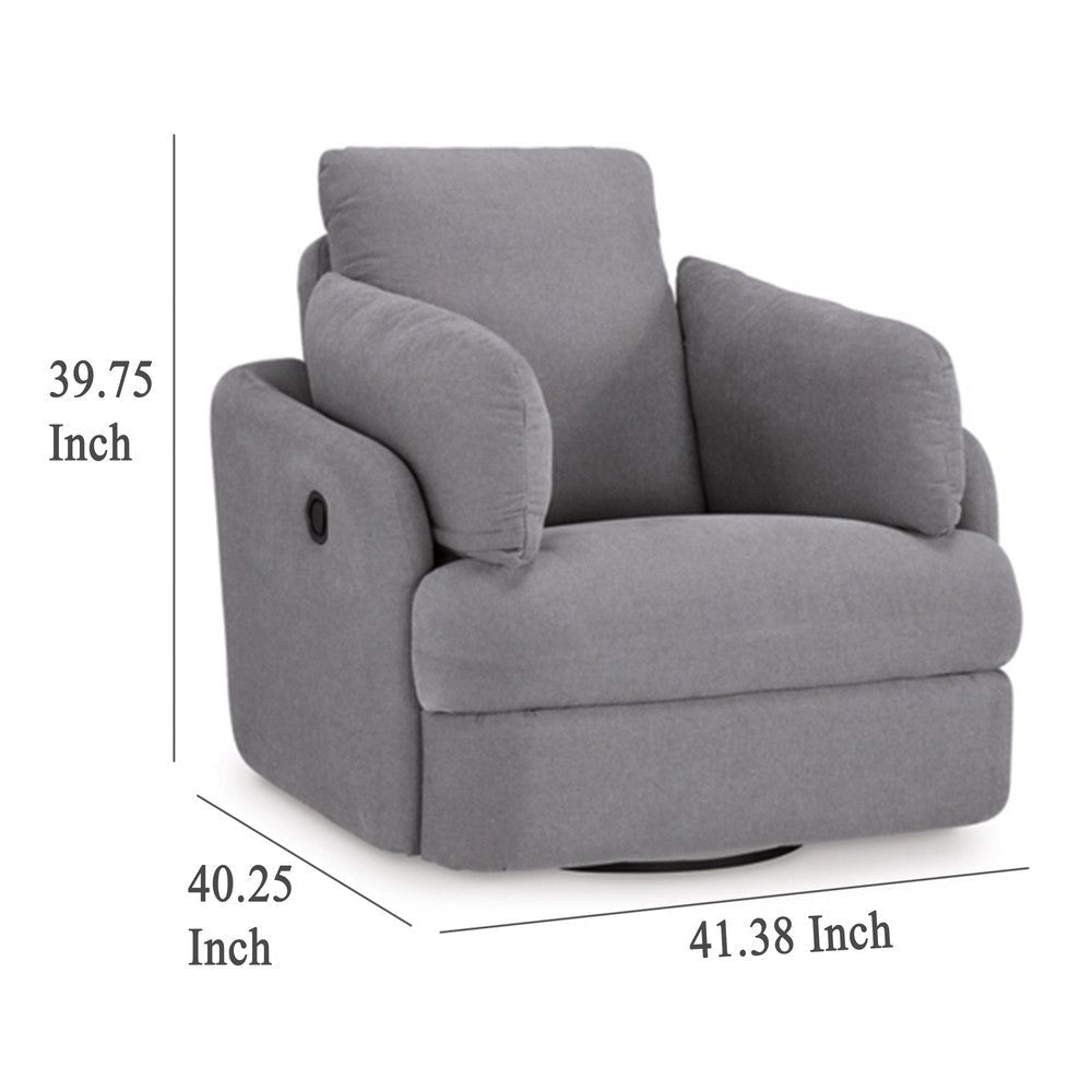 Ashley Emmett Swivel Manual Glider Recliner Chair Gray Polyester 2 Pillows BM329046
