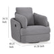 Ashley Emmett Swivel Manual Glider Recliner Chair Gray Polyester 2 Pillows BM329046