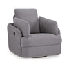 Ashley Emmett Swivel Manual Glider Recliner Chair Gray Polyester 2 Pillows BM329046