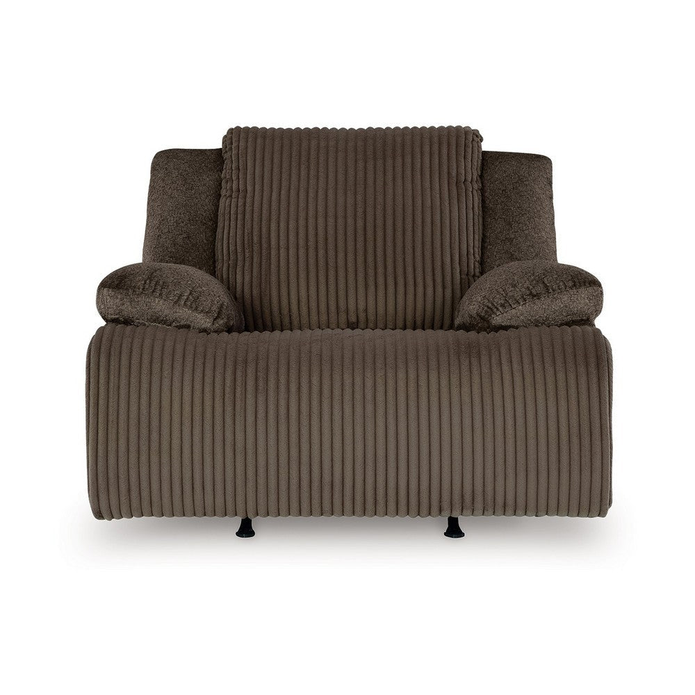 Ashley Vincent Manual Rocker Recliner Chair Chocolate Brown Corduroy Fabric BM329047