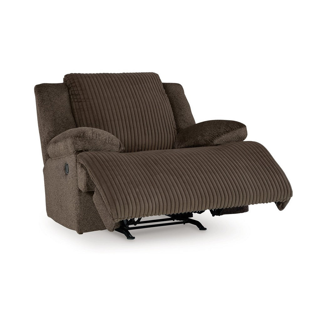 Ashley Vincent Manual Rocker Recliner Chair Chocolate Brown Corduroy Fabric BM329047