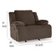 Ashley Vincent Manual Rocker Recliner Chair Chocolate Brown Corduroy Fabric BM329047