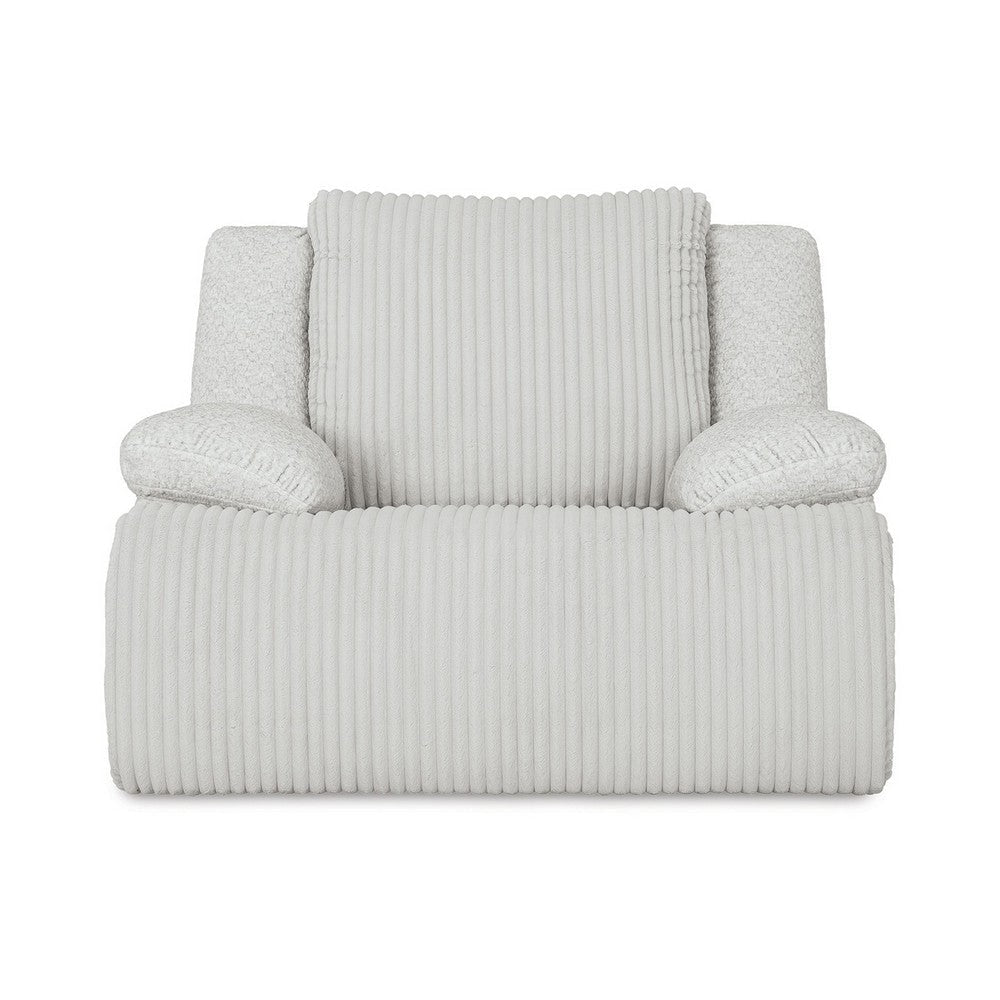 Ashley Vincent Manual Rocker Recliner Chair White Corduroy Pillow Arms BM329048