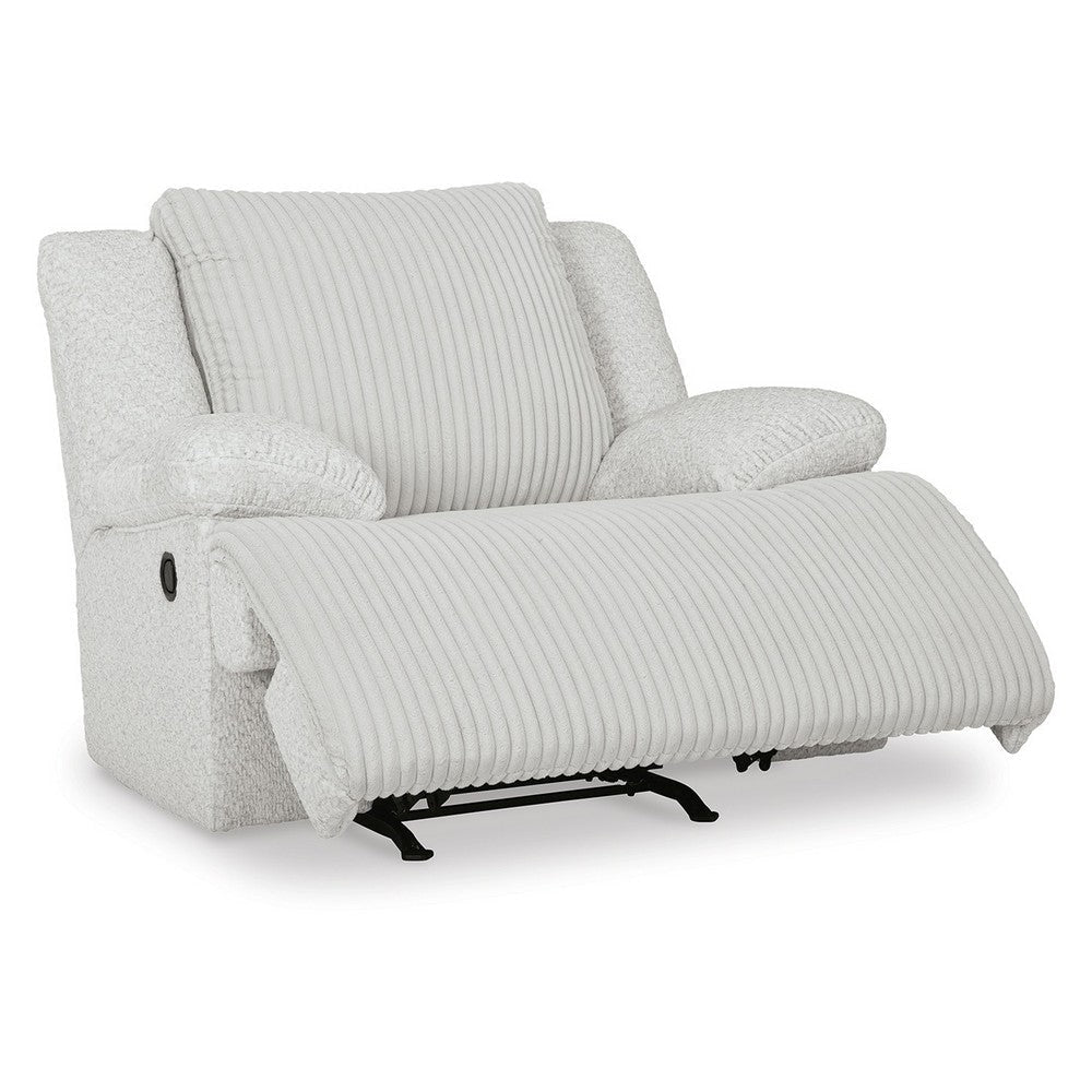 Ashley Vincent Manual Rocker Recliner Chair White Corduroy Pillow Arms BM329048