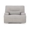 Ashley Marissa Wide Seat Power Recliner Chair Gray Polyester Soft Cushioned BM329049