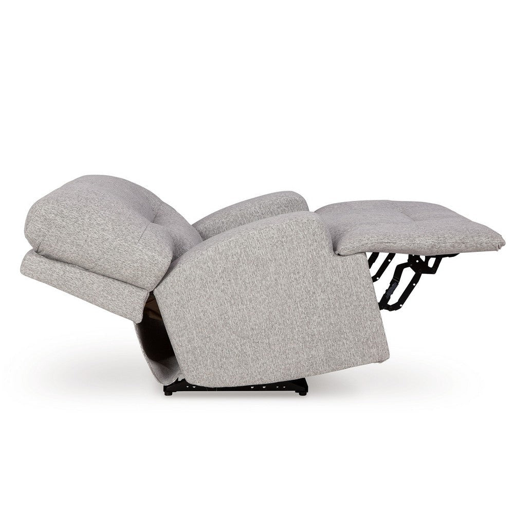 Ashley Marissa Wide Seat Power Recliner Chair Gray Polyester Soft Cushioned BM329049