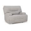 Ashley Marissa Wide Seat Power Recliner Chair Gray Polyester Soft Cushioned BM329049