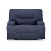 Ashley Marissa Wide Seat Power Recliner Chair Soft Navy Blue Polyester BM329050