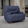 Ashley Marissa Wide Seat Power Recliner Chair, Soft Navy Blue Polyester