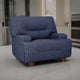 Ashley Marissa Wide Seat Power Recliner Chair, Soft Navy Blue Polyester