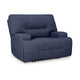 Ashley Marissa Wide Seat Power Recliner Chair Soft Navy Blue Polyester BM329050