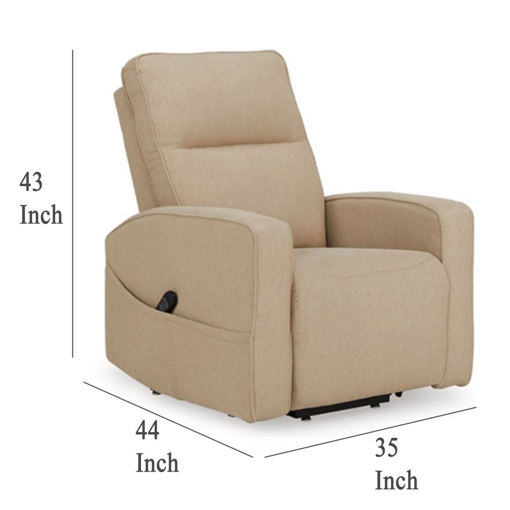 Ashley Lawson Power Lift Recliner Chair Taupe Polyester Soft Foam Cushioned BM329051