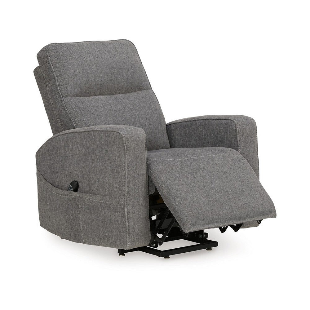 Ashley Lawson Power Lift Recliner Chair Gray Polyester Soft Foam Cushioned BM329052