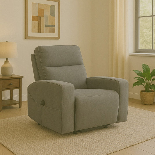 Ashley Lawson Power Lift Recliner Chair, Gray Polyester, Soft Foam Cushioned