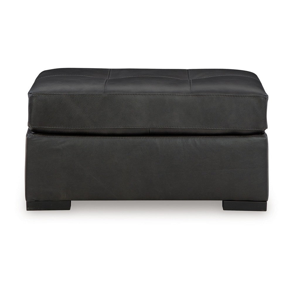 Ashley Keaton Oversized Accent Ottoman Black Faux Leather 40 Inch BM329057