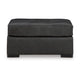 Ashley Keaton Oversized Accent Ottoman Black Faux Leather 40 Inch BM329057
