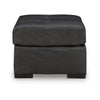 Ashley Keaton Oversized Accent Ottoman Black Faux Leather 40 Inch BM329057
