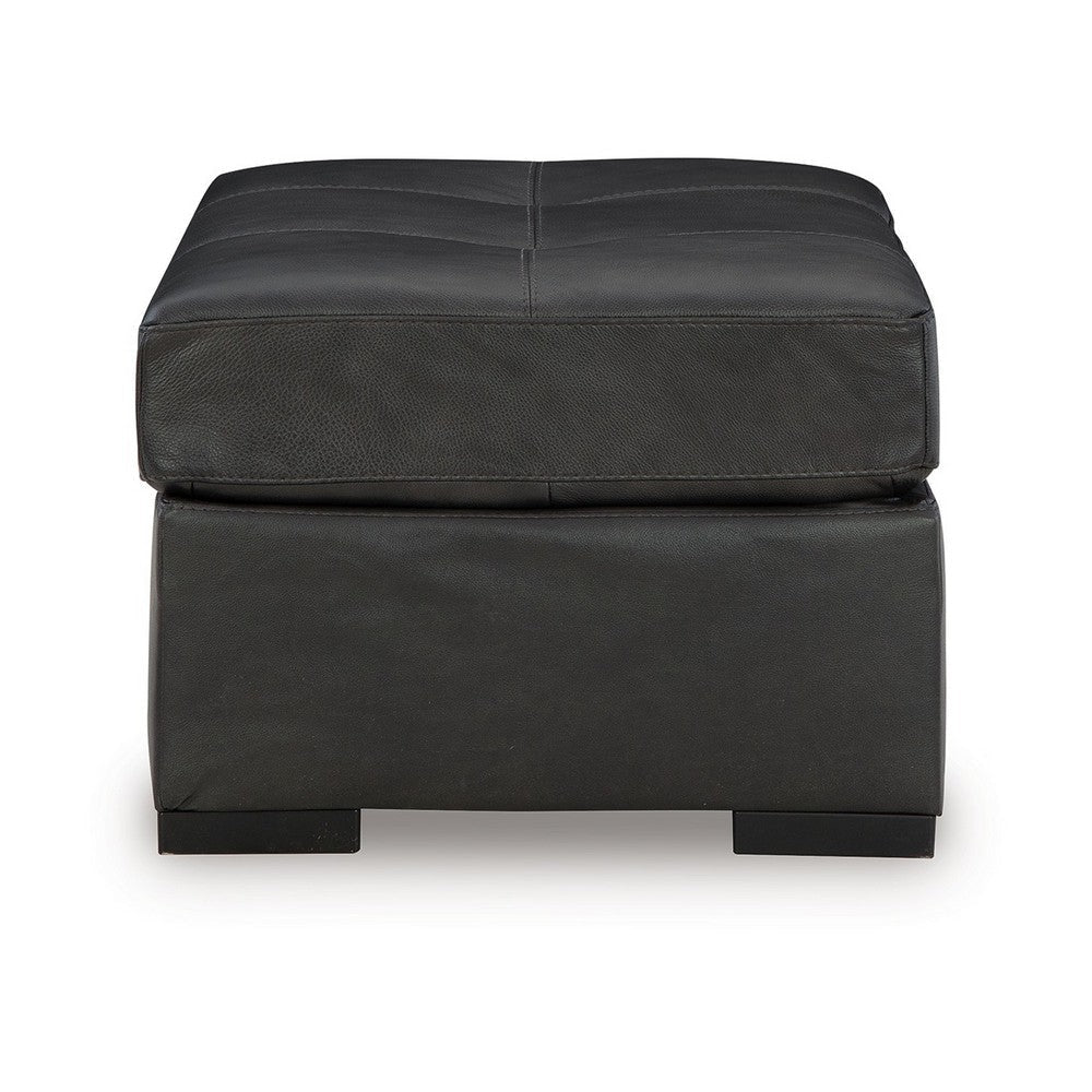 Ashley Keaton Oversized Accent Ottoman Black Faux Leather 40 Inch BM329057