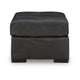 Ashley Keaton Oversized Accent Ottoman Black Faux Leather 40 Inch BM329057