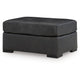 Ashley Keaton Oversized Accent Ottoman Black Faux Leather 40 Inch BM329057