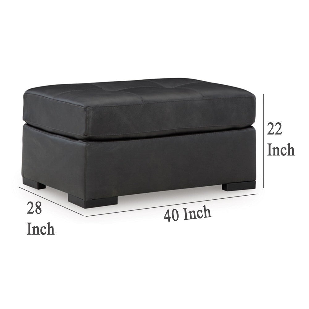 Ashley Keaton Oversized Accent Ottoman Black Faux Leather 40 Inch BM329057
