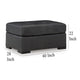 Ashley Keaton Oversized Accent Ottoman Black Faux Leather 40 Inch BM329057