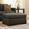 Ashley Keaton Oversized Accent Ottoman, Black Faux Leather, 40 Inch