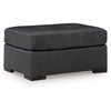 Ashley Keaton Oversized Accent Ottoman, Black Faux Leather, 40 Inch