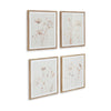 Ashley Corwin Wall Art Set of 4 Simple Flowers Light Brown Wood Frame 23x27 BM329058