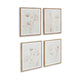 Ashley Corwin Wall Art Set of 4 Simple Flowers Light Brown Wood Frame 23x27 BM329058