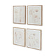 Ashley Corwin Wall Art Set of 4 Simple Flowers Light Brown Wood Frame 23x27 BM329058