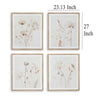 Ashley Corwin Wall Art Set of 4 Simple Flowers Light Brown Wood Frame 23x27 BM329058