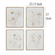 Ashley Corwin Wall Art Set of 4 Simple Flowers Light Brown Wood Frame 23x27 BM329058