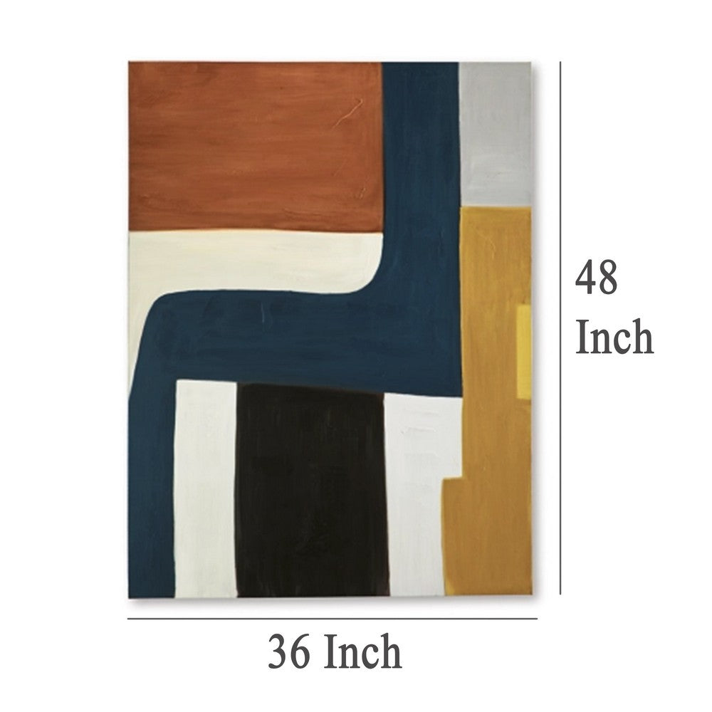 Ashley Sawyer Wall Art, Multicolor Abstract Modernist Design, Canvas 36x48
