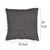 Ashley Square Accent Throw Pillow 20 Inch Striped Black Cotton Gray Brown BM329062